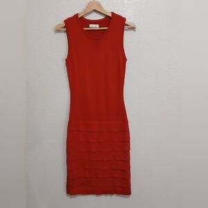 open lace back dress Calvin Klein Jeans Orange Knitted Tank Dress S